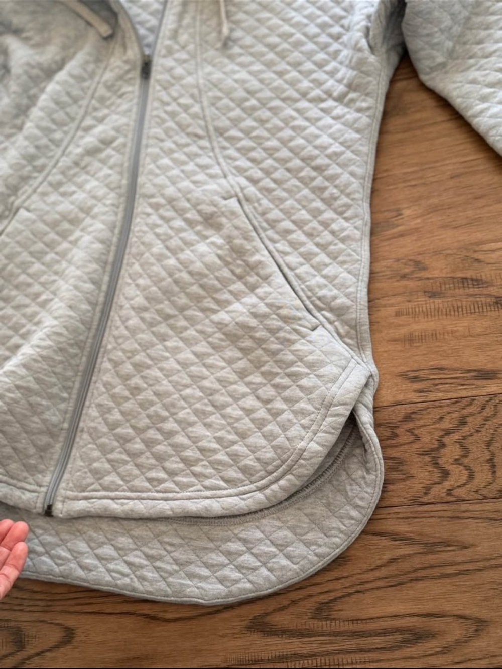 Patagonia Quilted Hooded Bomber Jacket in Light Gray - Picture 5 of 8